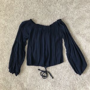 Hollister Size XS Dark Blue Off-The-Shoulder Top